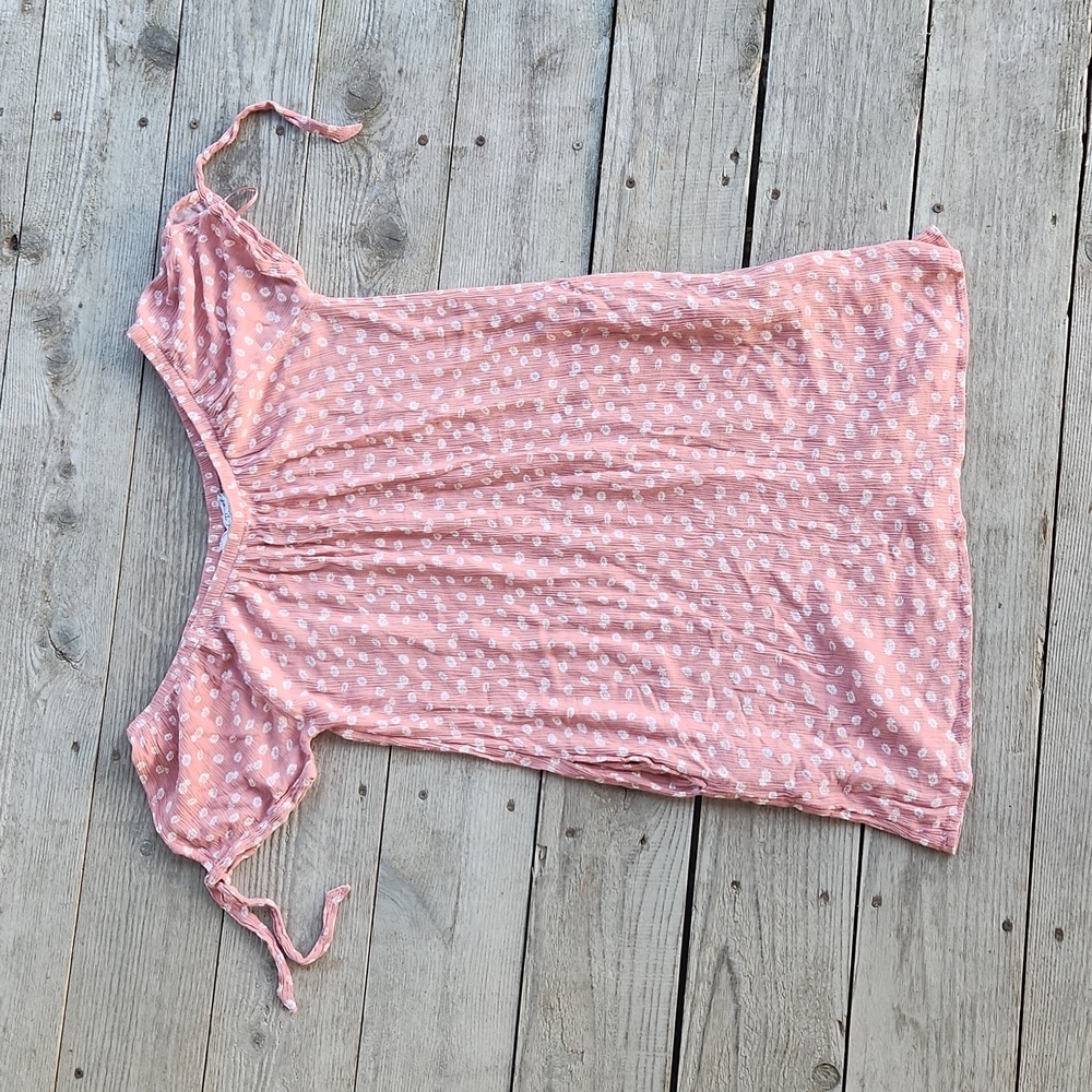 Pink Mauve Daisy Elastic Off Shoulder Crepe Dress Size Medium